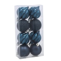Ялинкова іграшка Chomik пластикові кульки 8 шт, 6 см, сині (5900779893979_1)