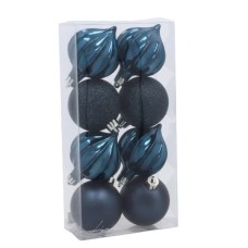 Ялинкова іграшка Chomik пластикові кульки 8 шт, 6 см, сині (5900779893979_1)