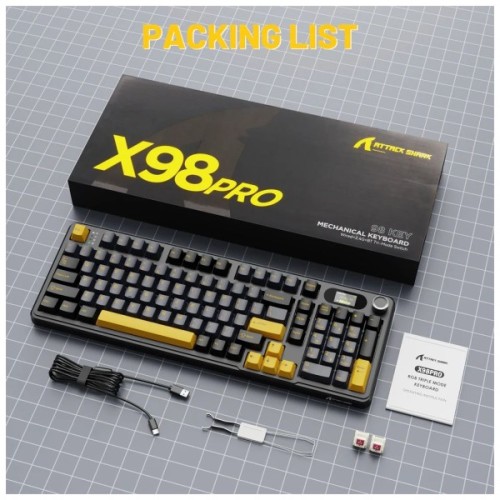 Клавіатура Attack Shark X98 Pro RGB Wireless/Bluetooth/USB UA Star Black (X98PROSB_AS)
