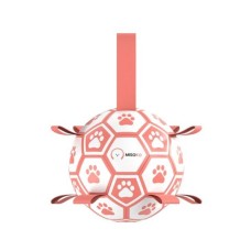 Іграшка для собак MISOKO&CO М'яч надувний у формі футбольного м'яча білий з рожевим 18.5 см (KINMSK70110)