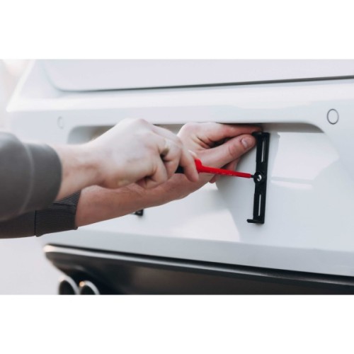 Рамка номерного знака Poputchik невидимки стандартні чорні, к-т 4шт (24-051-IS)