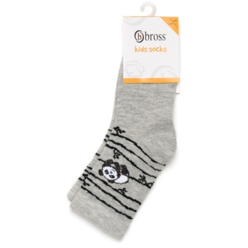 Шкарпетки дитячі Bross з пандами (5082-2-4-gray)