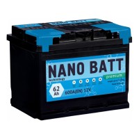 Акумулятор автомобільний NANO BATT Premium 62A +лів (1) 600А