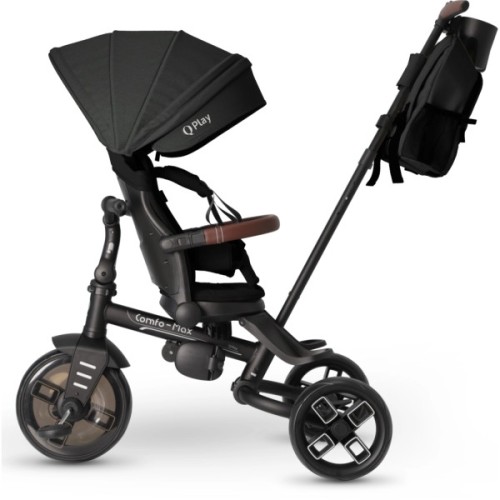 Дитячий велосипед QPlay Comfo Max складаний триколісний Black (T70 ComfoMaxBlack)
