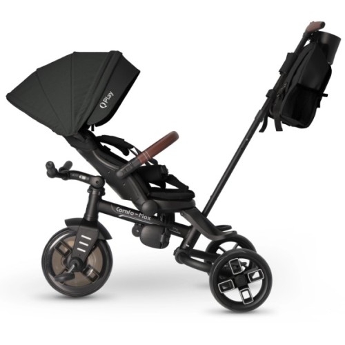 Дитячий велосипед QPlay Comfo Max складаний триколісний Black (T70 ComfoMaxBlack)