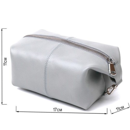 Косметичка Shvigel Шкіряна Сіра (16404)