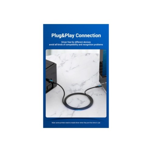 Кабель для принтера USB-C 2.0 to BM 2.0m 2.4А 480Mbps Vention (CQUBH)