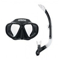 Набір для плавання Arena Premium Snorkeling Set 002018-505 маска і трубка чорний Уні OSFM (3468336174364)