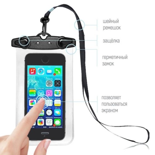 Чохол до мобільного телефона ColorWay Waterproof Universal Transparent (CW-CWP01US/57134)
