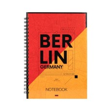 Блокнот Axent на спіралі тверда обкл., А5, 96арк. Berlin (8032-05-A)