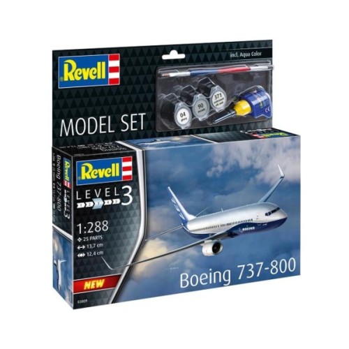 Збірна модель Revell набір Літак Boeing 737-800, рівень 3, 1:288 (RVL-63809)