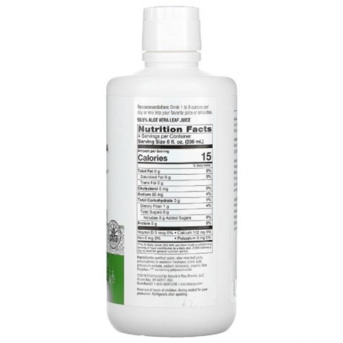 Трави Nature's Way Алое віра органічний сік, Aloe Vera, Leaf Juice 1000 мл (NWY-14280)