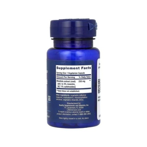 Вітамінно-мінеральний комплекс Life Extension Родіола, 250 мг, Rhodiola Extract, 60 вегетаріанських капсул (LEX-88906)