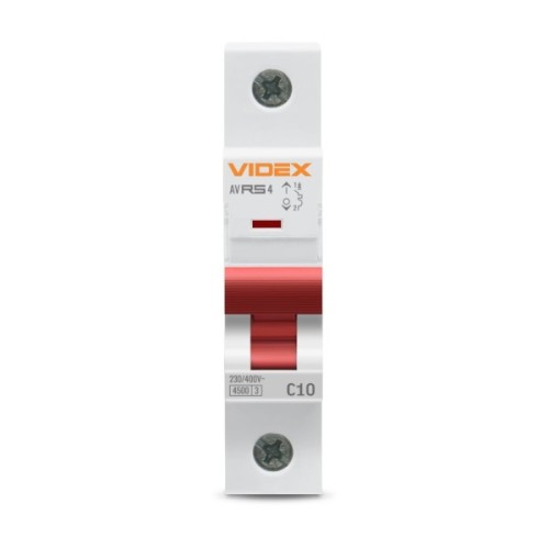 Автоматичний вимикач Videx RS4 RESIST 1п 10А С 4,5кА (VF-RS4-AV1C10)
