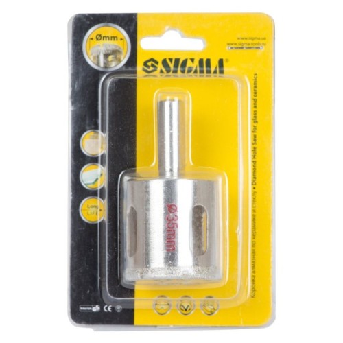 Коронка Sigma алмазна по кераміці та склу 35мм (1541351)