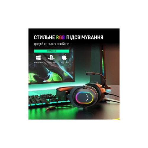 Навушники Fifine H6 RGB 7.1 Black (H6)