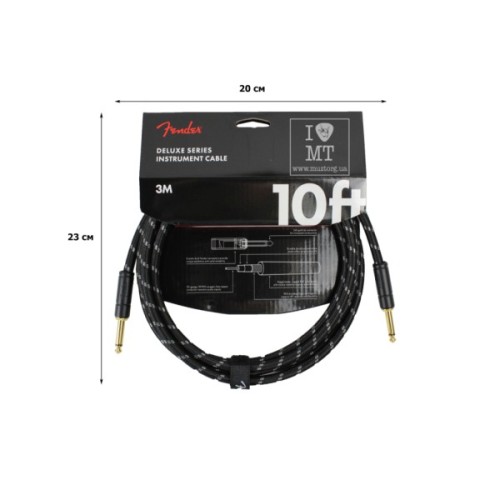 Інструментальний кабель Fender Cable Deluxe Series 10' Black Tweed (228466)