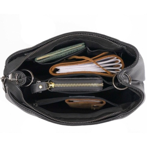 Сумка Vintage Жіноча у шкірі флотар Чорна (14861)