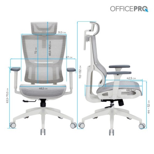 Офісне крісло OfficePro Elegant OC660-W-DG-DG (OC660-W-DG-DG)