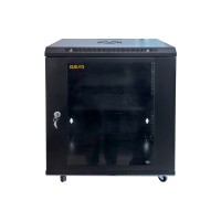 Шафа настінна GEAR 12U 19'' 600x600x600 мм, + полка 19", black (GWMSN-12U-600-600)