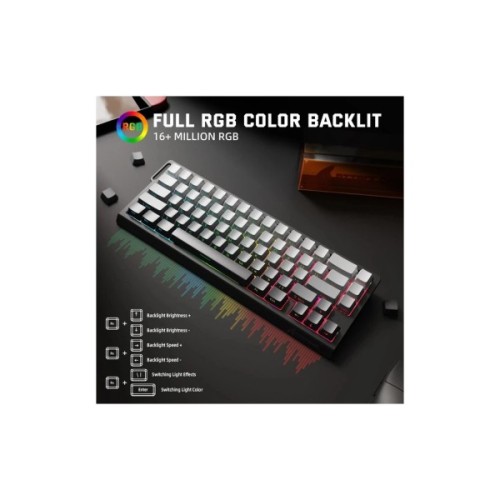 Клавіатура Attack Shark X68 Pro HE RGB Wireless/Bluetooth/USB UA Black (X68PROHEML_AS)