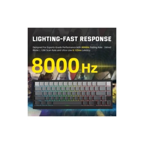 Клавіатура Attack Shark X68 Pro HE RGB Wireless/Bluetooth/USB UA Black (X68PROHEML_AS)