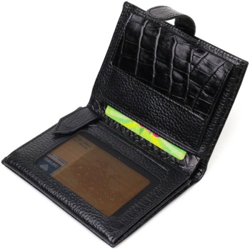 Портмоне Bond Accessories З натуральної шкіри Чорне (22057)