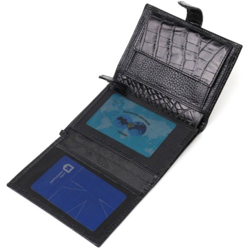 Портмоне Bond Accessories З натуральної шкіри Чорне (22057)