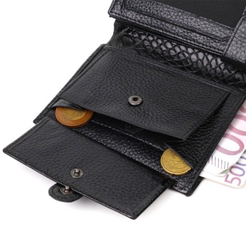 Портмоне Bond Accessories З натуральної шкіри Чорне (22057)