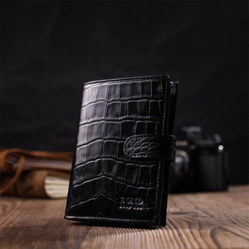 Портмоне Bond Accessories З натуральної шкіри Чорне (22057)