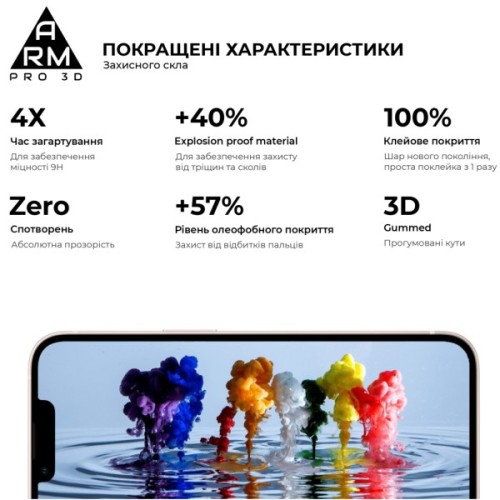 Скло захисне Armorstandart Pro 3D Apple iPhone 13 mini Black (ARM60250)