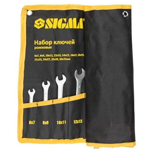 Ключ Sigma набір ріжкових 12шт 6-32мм CrV satine, тк чохол (6010341)