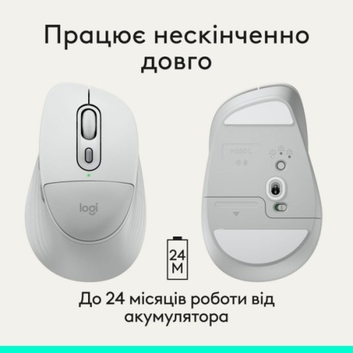 Мишка Logitech Signature Comfort Plus M850L Wireless/USB-C Off-White (910-007716)