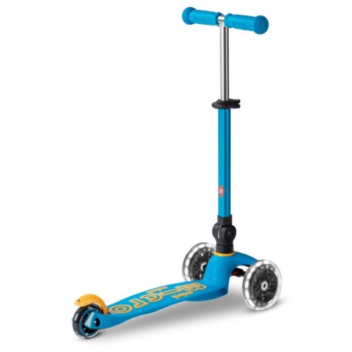 Самокат Micro Mini Deluxe Foldable LED" складний Блакитний океан" (MMD200)