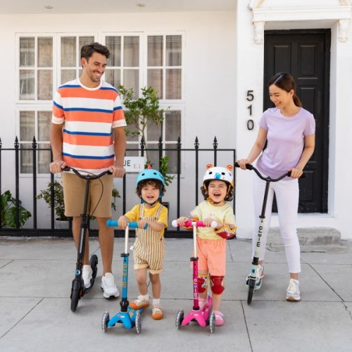 Самокат Micro Mini Deluxe Foldable LED" складний Блакитний океан" (MMD200)