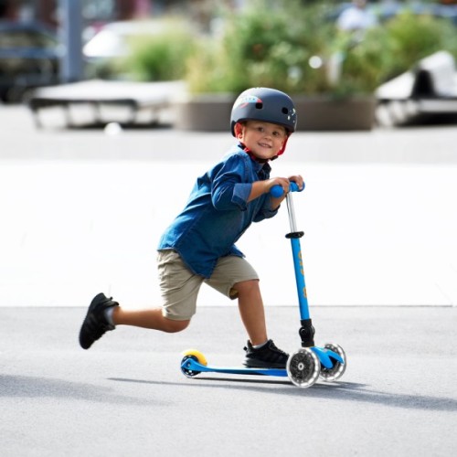 Самокат Micro Mini Deluxe Foldable LED" складний Блакитний океан" (MMD200)