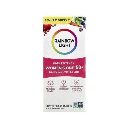 Вітамінно-мінеральний комплекс Rainbow Light Мультивітаміни для жінок 50+, Women's One 50+, High Potency, 60 таблеві (RLT-20422)