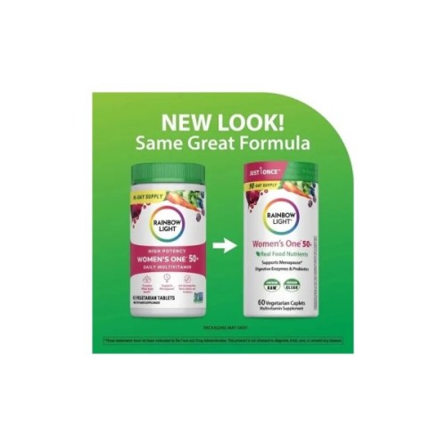 Вітамінно-мінеральний комплекс Rainbow Light Мультивітаміни для жінок 50+, Women's One 50+, High Potency, 60 таблеві (RLT-20422)