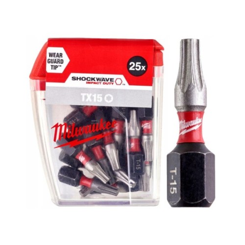 Набір біт Milwaukee SHOCKWAVE, TX15, 25мм, 25шт (4932430873)