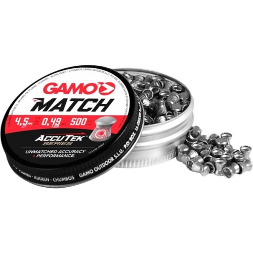 Пульки Gamo Match AccuTek 4,5 мм 0,49г 500 шт (6320034-AK)