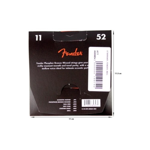 Струни для гітари Fender 60CL Phosphor Bronze Acoustic Strings 11-52 (A009854)
