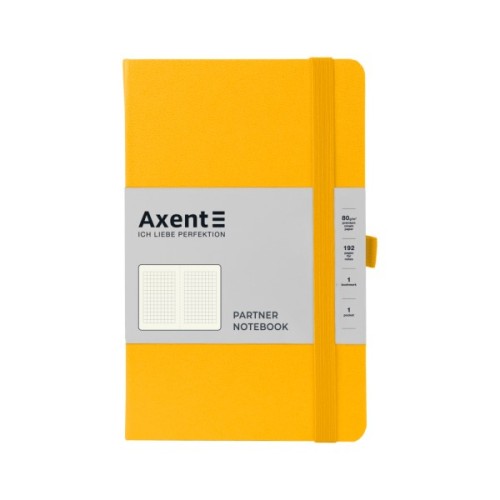 Книга записна Axent Partner, 125x195 мм, 96 аркушів, клітинка, жовта (8201-08-A)