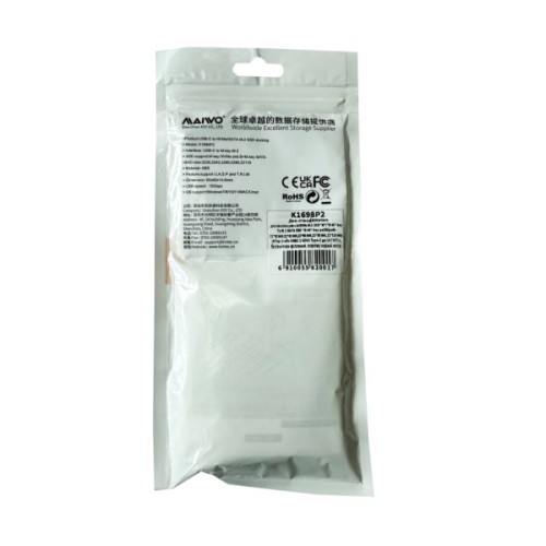 Док-станція для накопичувачів Maiwo M.2 NVMe/SATA SSD to USB3.2 Gen2 USB-C 10Gbps (K1698P2)