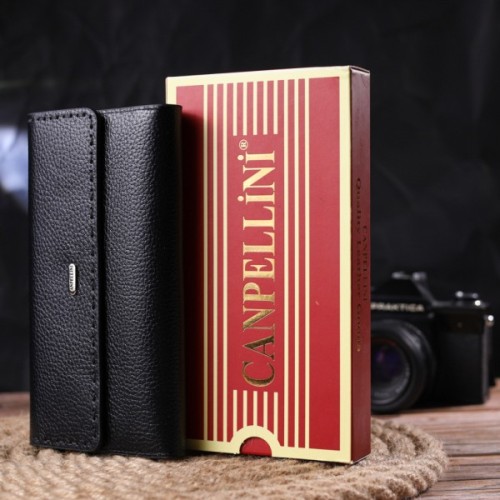 Гаманець Canpellini З натуральної шкіри Чорний (21662)