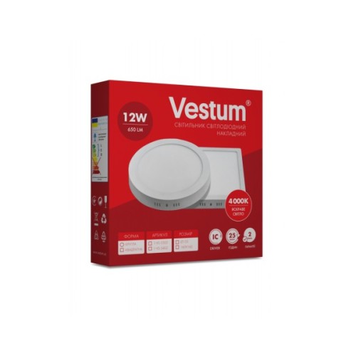 Світильник Vestum LED квадратный 12W 4000K 220V (1-VS-5402)