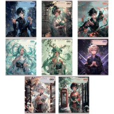 Зошит ZiBi набір учнівських ANIME 48 аркушів клітинка 10 штук, 8 предметів (ZB.1704-99)