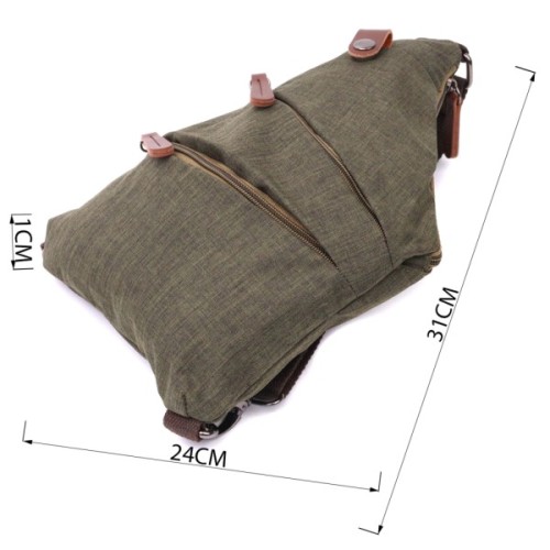 Сумка Vintage Через плече для чоловіків з текстилю Оливкова (22197)