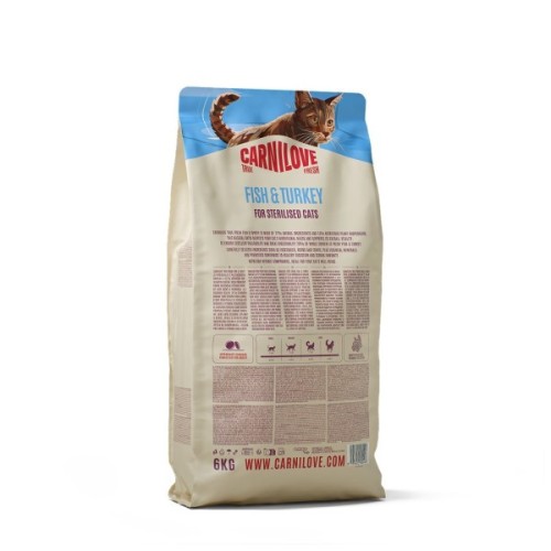 Сухий корм для кішок Carnilove True Fresh Fish & Turkey Sterilised 6 кг (8595602582426)