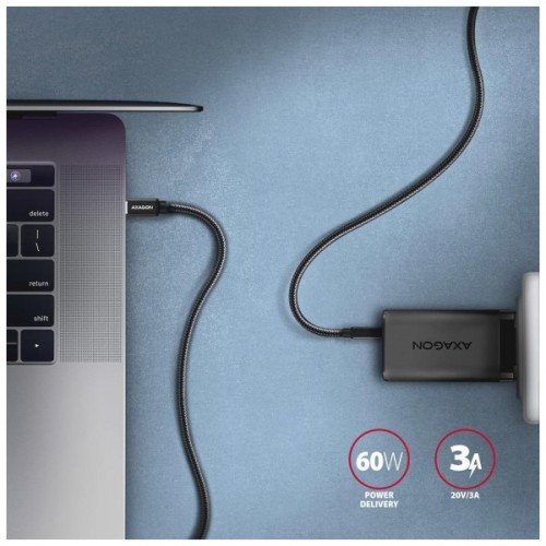 Дата кабель USB-C to USB-C 3.0m v3.2 Gen 1 PD 60W 3A black AXAGON (BUCM3-CM30AB)