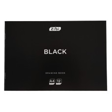 Альбом для малювання ZiBi А4 BLACK, 12 аркушів на скобі (ZB.1421-01)